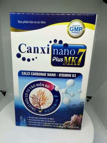 Viên uống Canxi Nano Plus MK7 (Chai 30 viên) Hỗ trợ phát triển xương và chiều cao cho trẻ em và giảm nguy cơ loãng xương
