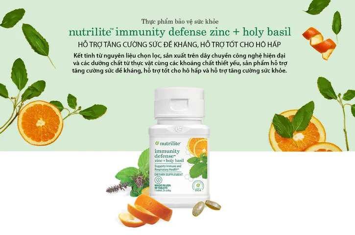 Thực phẩm bảo vệ sức khỏe Nutrilite Immunity Defense ZinC + Holy Basil 795901