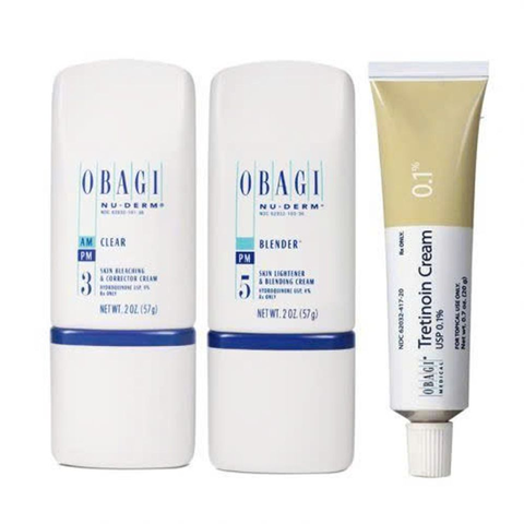 Bộ 3 Kem Dưỡng Trắng Da Obagi Nuderm Clear & Blender & Tre Cream 0.1% 795948