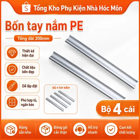 Bịch 4 Tay Nắm Tủ Hợp Kim Nhôm Cao Cấp - Thiết Kế Sang Trọng Đường Nét Tinh Tế, Phù Hợp Với Ngăn Kéo Hiện Đại