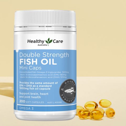 Viên uống Healthy Care Double Strength Fish Oil Mini Caps |200 viên| Bổ sung dưỡng chất nền tảng & Duy trì sức khỏe tim mạch/não bộ/thị lực ổn định [S/P Chuẩn Úc không tem]
