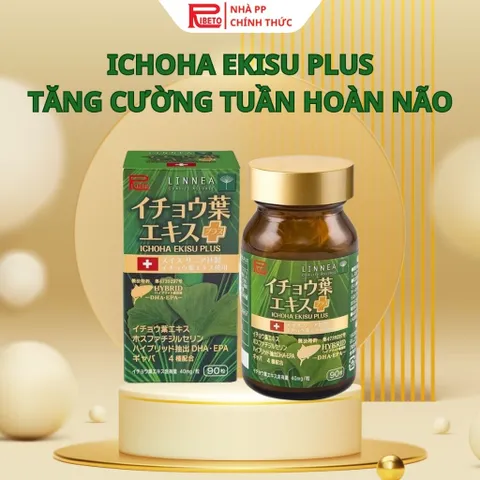 ICHOHA EKISU PLUS NHẬT BẢN 90 VIÊN – HỖ TRỢ TUẦN HOÀN NÃO, TĂNG CƯỜNG TRÍ NHỚ, GIẢM HOA MẮT CHÓNG MẶT