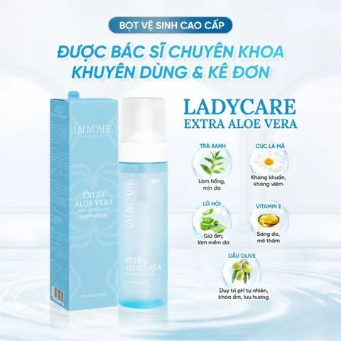 Bọt Vệ Sinh Ladycare Extra Aloe Vera 190ml - Bọt Vệ Sinh Phụ Nữ Dịu Nhẹ, Cân Bằng pH Chính Hãng