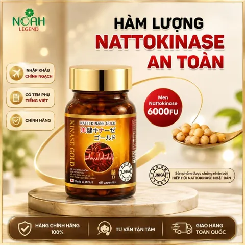 BIKEN KINASE GOLD Chính Hãng Nhật Bản – Nattokinase 6000FU Hỗ Trợ Lưu Thông Máu, Giảm Nguy Cơ Xơ Vữa Mạch Máu