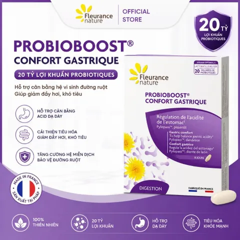 Probioboost Confort Gastrique Fleurance Nature 15 Viên Nhập Khẩu Pháp - Hỗ Trợ Khuẩn HP, Hỗ Trợ Trào Ngược Dạ Dày ⭐