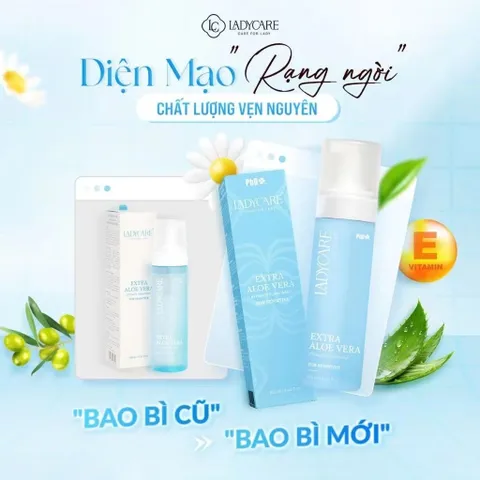 Bọt Vệ Sinh Ladycare Extra Aloe Vera 190ml - Bọt Vệ Sinh Phụ Nữ Dịu Nhẹ, Cân Bằng pH Chính Hãng