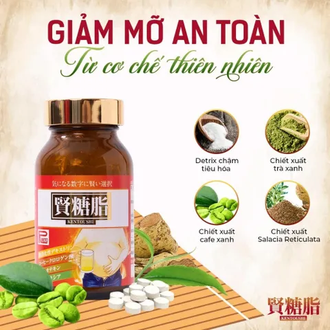 Combo 2 Hộp Kentoushi 180 Viên Nhật Bản – Hỗ Trợ Giảm Cân, Giảm Mỡ Máu
