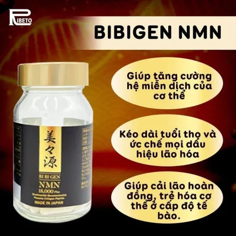 Viên Uống Bibigen NMN 18000 Plus Nhật Bản Chính Hãng - Hỗ Trợ Chống Lão Hóa, Trẻ Hóa Da Toàn Diện (Hộp 90 Viên)