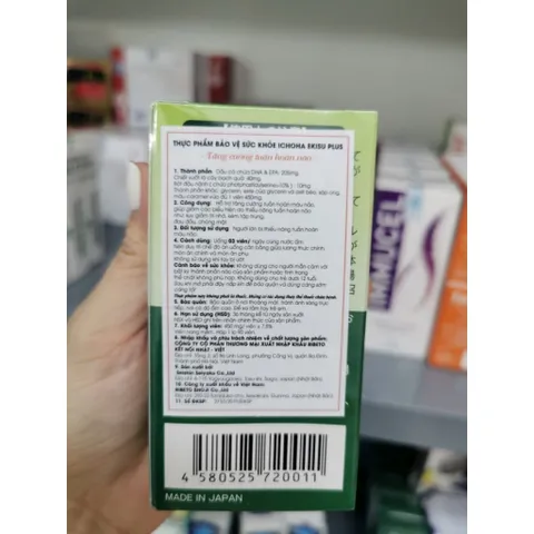 ICHOHA EKISU PLUS NHẬT BẢN 90 VIÊN – HỖ TRỢ TUẦN HOÀN NÃO, TĂNG CƯỜNG TRÍ NHỚ, GIẢM HOA MẮT CHÓNG MẶT