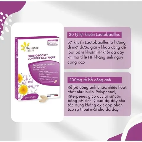 Probioboost Confort Gastrique Fleurance Nature 15 Viên Nhập Khẩu Pháp - Hỗ Trợ Khuẩn HP, Hỗ Trợ Trào Ngược Dạ Dày ⭐