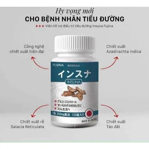 INSUNA NHẬT BẢN 120 VIÊN – HỖ TRỢ KIỂM SOÁT ĐƯỜNG HUYẾT, DUY TRÌ CHUYỂN HÓA ỔN ĐỊNH
