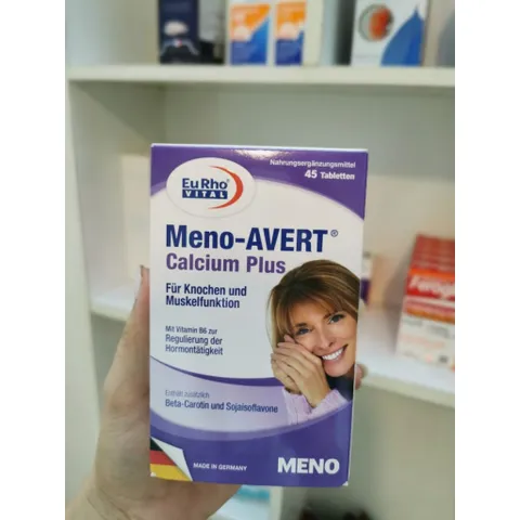 Meno-AVERT Calcium Plus 45 Viên - Hỗ Trợ Cân Bằng Nội Tiết Tố Nữ, Bổ Sung Canxi, Vitamin D, Hàng Nhập Khẩu Đức