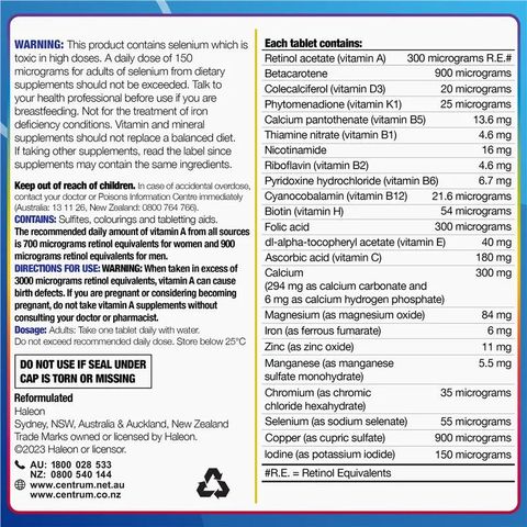 Centrum For Men - Bổ sung đa vitamin và khoáng chất đáp ứng nhu cầu dinh dưỡng thể hiện bản lĩnh của nam giới