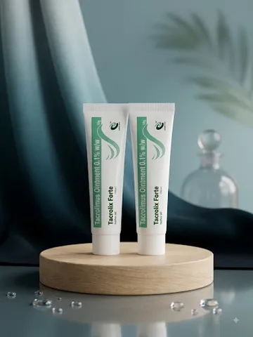Tacrolix Forte 0.1 10g  điều trị chàm thể tạng, viêm da cơ địa, bạch tạng