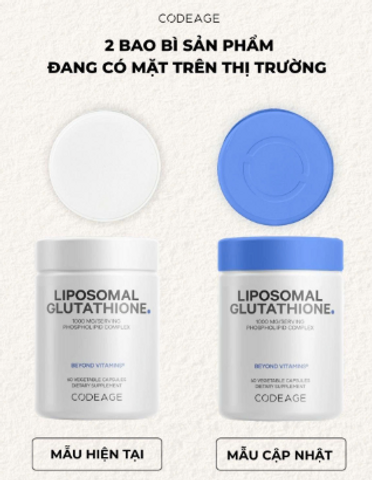 [modoria.] Viên uống hỗ trợ trắng da mờ nám Codeage Liposomal Glutathione 1000mg – 60 viên Mỹ