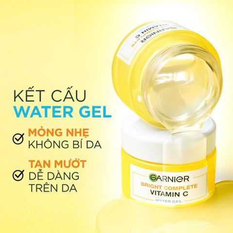 Gel Dưỡng Ẩm Trắng Da Garnier Bright Complete Vitamin C Water Gel 50ml [hàng nhập khẩu]