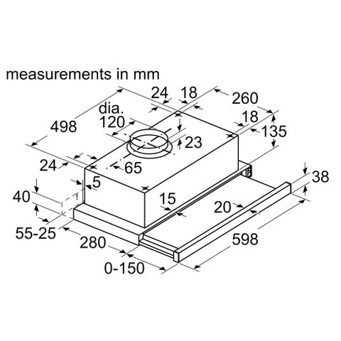 MÁY HÚT MÙI BOSCH DFT63CA61B - MÁY HÚT MÙI ÂM TỦ