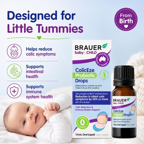 Men vi sinh Brauer Baby & Child ColicEze Probiotic Drops 7.5mL