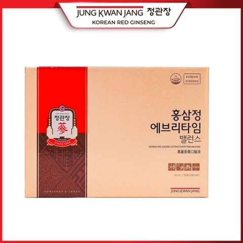 Tinh Chất Hồng Sâm Pha Sẵn KGC Jung Kwan Jang Everytime Balance 20 Gói, 30 Gói - Bồi Bổ Sức Khỏe, Tăng Cường Miễn Dịch, Dễ Dàng Mang Theo Khi Du Lịch