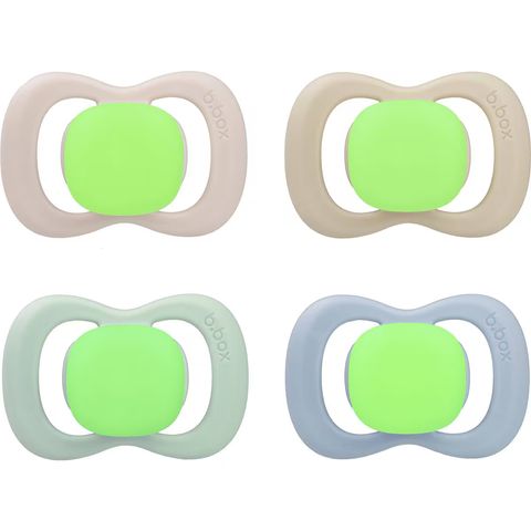 Set 2 ti giả cho bé trên 6 tháng B.Box Soother Latex Glow 6M+ Dummies