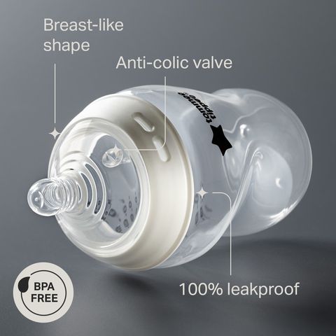 2 Bình sữa PP cho bé 3m+ Tommee Tippee Baby Bottles, Natural Start Anti-Colic with Medium Flow 340ml
