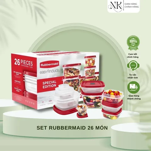 (HÀNG CHÍNH HÃNG MỸ) SET RUBBERMAID 26 MÓN - 13 HỘP