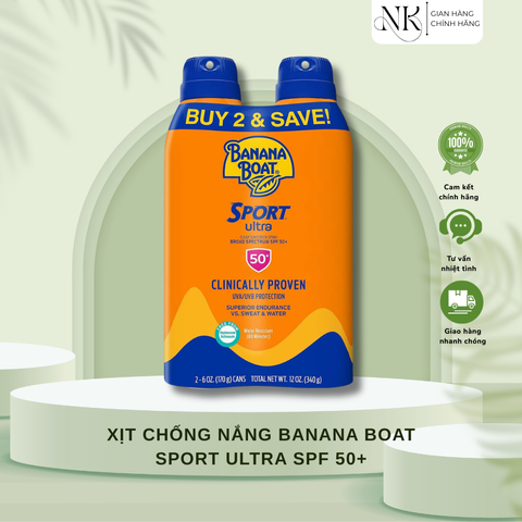 (HÀNG CHÍNH HÃNG MỸ) XỊT CHỐNG NẮNG BANANA BOAT SPORT ULTRA SPF 50+