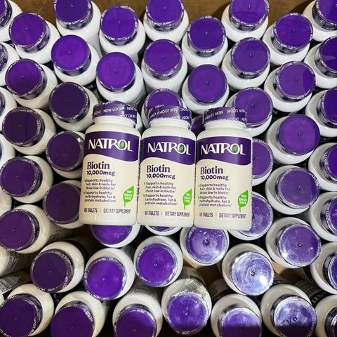 (HÀNG CHÍNH HÃNG MỸ) VIÊN UỐNG BIOTIN NATROL 10,000MCG – ĐẸP DA, KHỎE TÓC & MÓNG 100 viên