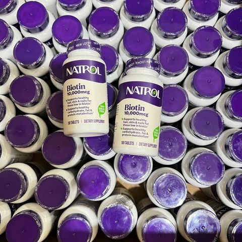 (HÀNG CHÍNH HÃNG MỸ) VIÊN UỐNG BIOTIN NATROL 10,000MCG – ĐẸP DA, KHỎE TÓC & MÓNG 100 viên