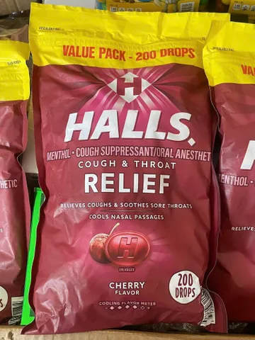 (HANG CHÍNH HÃNG MỸ) KẸO NGẬM GIẢM HO KHÔNG ĐƯỜNG HALLS 200 viên