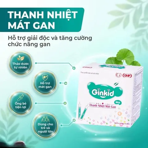 Siro Ginkid thanh nhiệt mát gan giúp giải độc gan, mát gan (4 vỉ x 5 ống x 10ml)