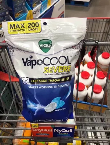 (HÀNG CHÍNH HÃNG MỸ) KẸO NGẬM VICKS VAPOCOOL SEVERE, WINTERFROST THROAT DROPS 200 viên