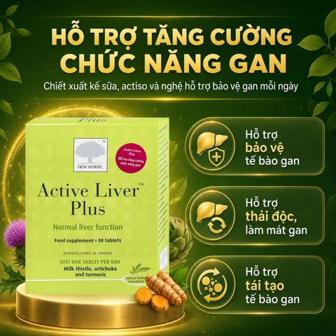 Viên uống hỗ trợ giải độc gan, tăng cường chức năng gan Active Liver Plus New Nordic (2 vỉ x 15 viên)
