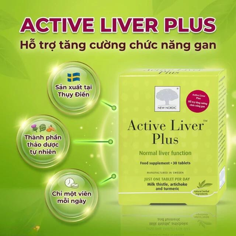 Viên uống hỗ trợ giải độc gan, tăng cường chức năng gan Active Liver Plus New Nordic (2 vỉ x 15 viên)