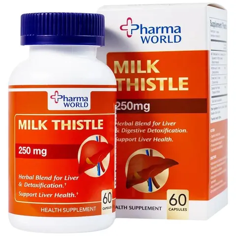 Viên uống hỗ trợ giải độc gan, giúp bảo vệ gan Milk Thistle Pharma World (60 viên)
