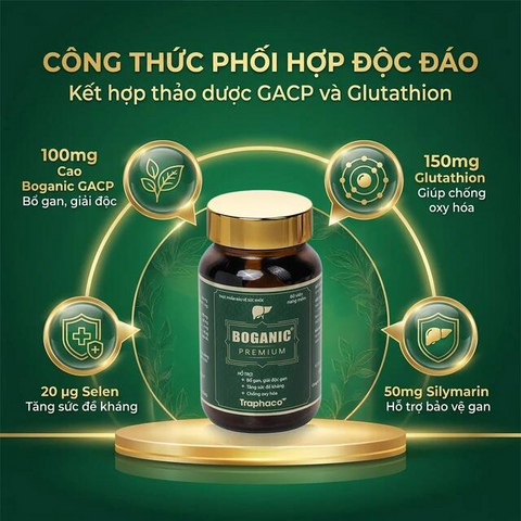 Viên uống hỗ trợ bổ gan, giải độc gan, bảo vệ tế bào gan, tăng cường chức năng gan Boganic Premium Traphaco (60 viên)