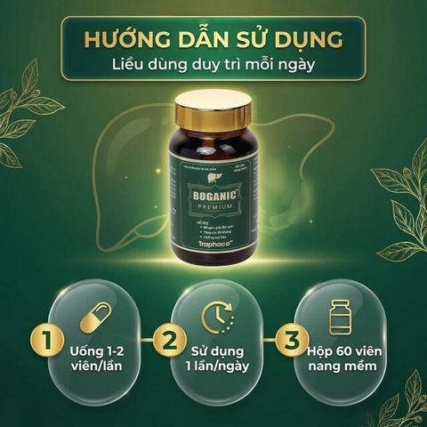 Viên uống hỗ trợ bổ gan, giải độc gan, bảo vệ tế bào gan, tăng cường chức năng gan Boganic Premium Traphaco (60 viên)