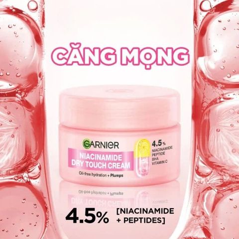 Kem Dưỡng Căng Mọng Da Garnier Niacinamide Dry Touch Cream 30ml [hàng nhập khẩu]