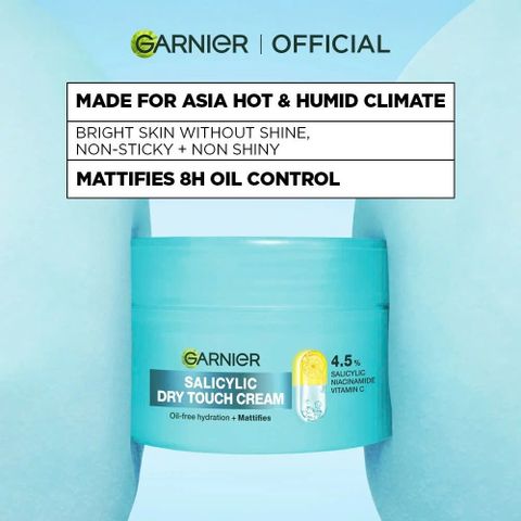Kem Dưỡng Ẩm Kiềm Dầu 8h Garnier Salicylic Dry Touch Cream 30ml [hàng nhập khẩu]