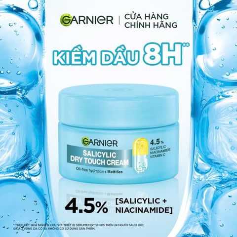 Kem Dưỡng Ẩm Kiềm Dầu 8h Garnier Salicylic Dry Touch Cream 30ml [hàng nhập khẩu]