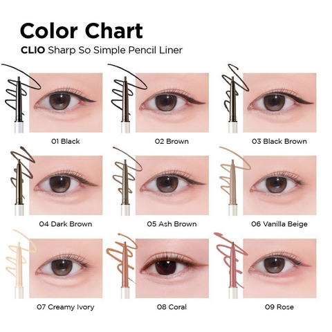 Chì Kẻ Mắt Clio Sharp So Simple 0.14g – Đầu Mảnh, Dễ Kẻ, Lên Màu Đẹp, Bám Màu Tốt