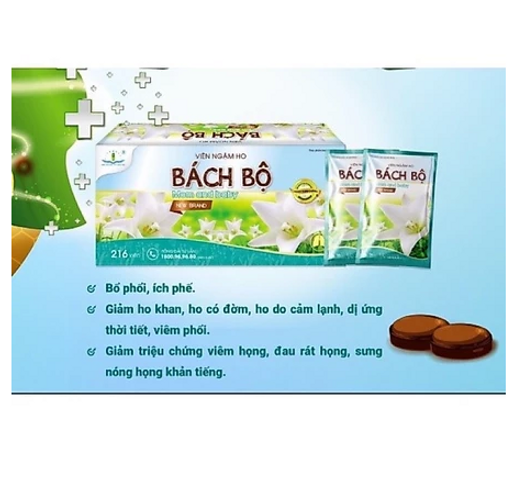 Viên Ngậm ho Bách Bộ Mom And Baby Tâm Dược gói x 6 viên