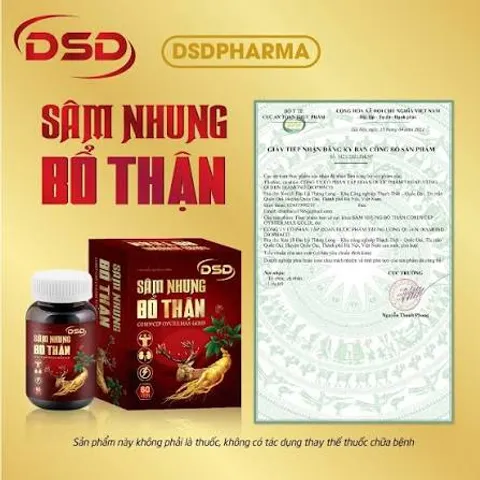sâm nhung bổ thận DSD hộp 60 viên, tốt cho sức khỏe nam (hàng mới, date mới)