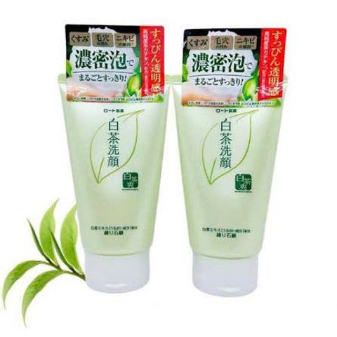  Sữa rửa mặt trà xanh Nhật Bản Rohto Shirochasou 120g chính hãng - Sạch sâu bã nhờn, ngừa mụn và sáng mịn da
