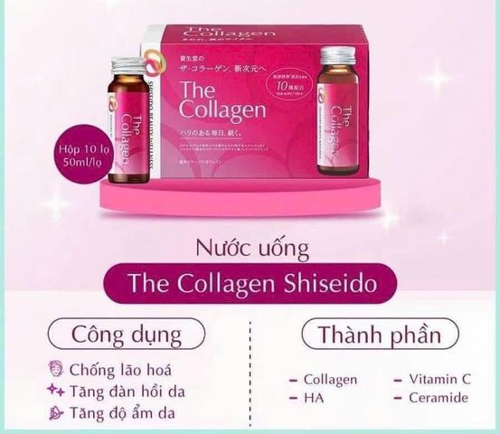 Nước uống Shiseido The Collagen chính hãng Nhật Bản (Hộp 10 lọ x 50ml) - Collagen nước giúp hỗ trợ sức khỏe,đẹp da.