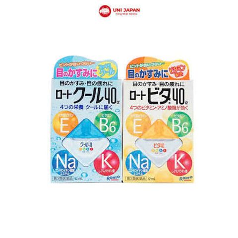 Nước nhỏ mắt Rohto Vita40 / Cool40 Nhật Bản 12ml chính hãng - Nhỏ mắt bổ sung Vitamin E, B6 giảm mỏi và mờ mắt.