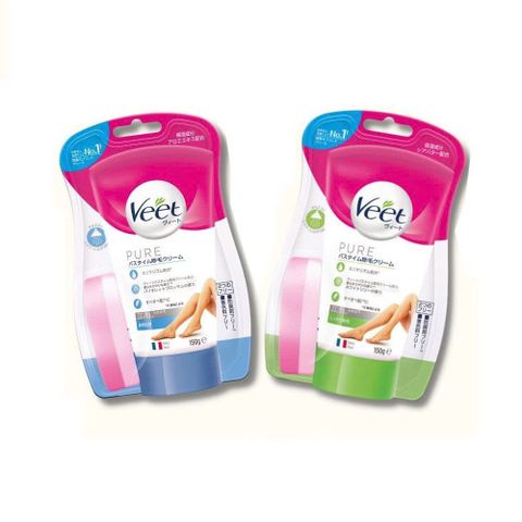  Kem tẩy lông Veet Pure Nhật Bản 150g chính hãng - Kem tẩy lông trong nhà tắm cho da nhạy cảm kèm mút gạt.