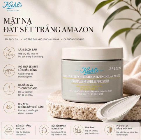 ✨ Mặt nạ đất sét Kiehl's Rare Earth làm sạch sâu, se khít lỗ chân lông 50ml - Giao hỏa tốc