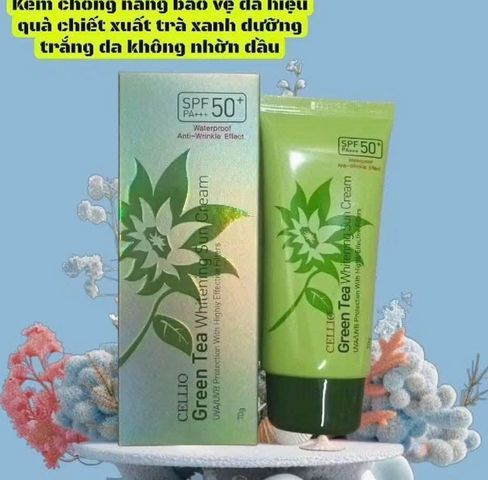 ☀️ Kem chống nắng Cellio trà xanh bảo vệ da hiệu quả, giao hỏa tốc 2h, 70ml