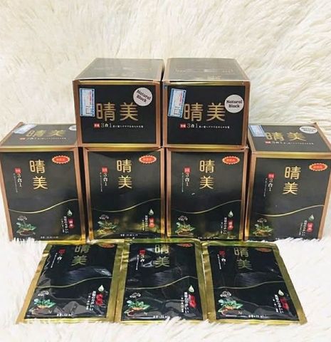 ✨ Dầu gội phủ bạc Komi Nhật Bản nâu đen - Lên màu nhanh, tiết kiệm thời gian (Hộp 10 gói x 25ml)